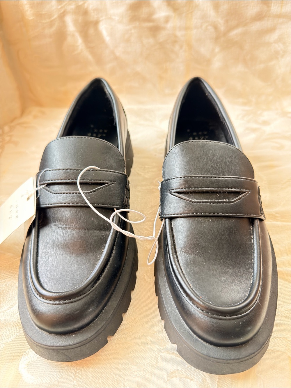 a new day Black Chunky Sole Penny Loafers